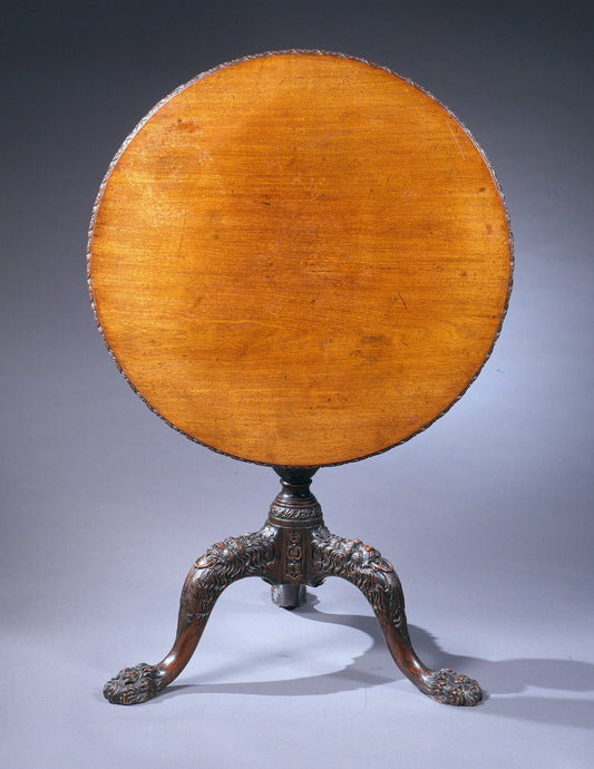 Mahogany-Tripod-Table-with-Hairy-Paw-Feet-1