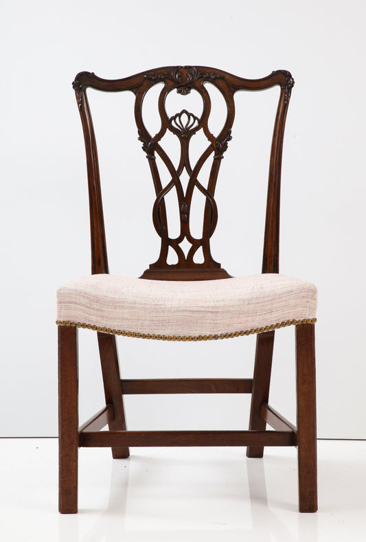 Set of four Chippendale dining chairs