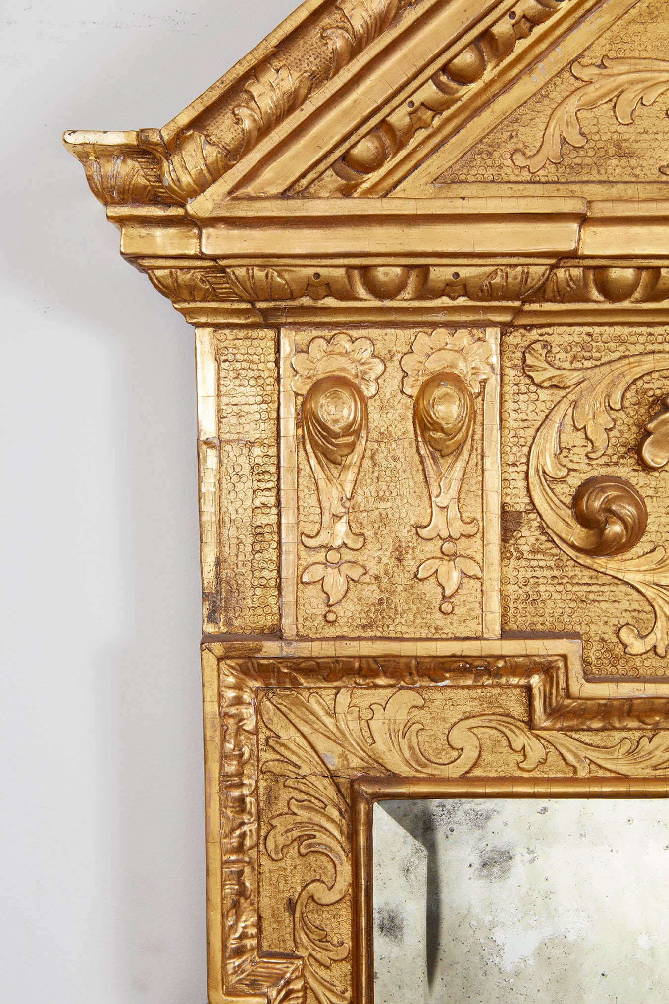 English Carved and Gilded Palladian Mirror