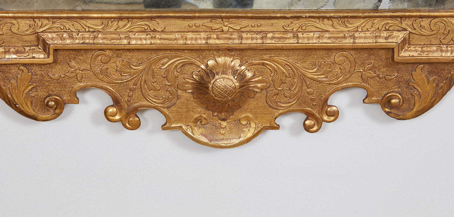 English Carved and Gilded Palladian Mirror