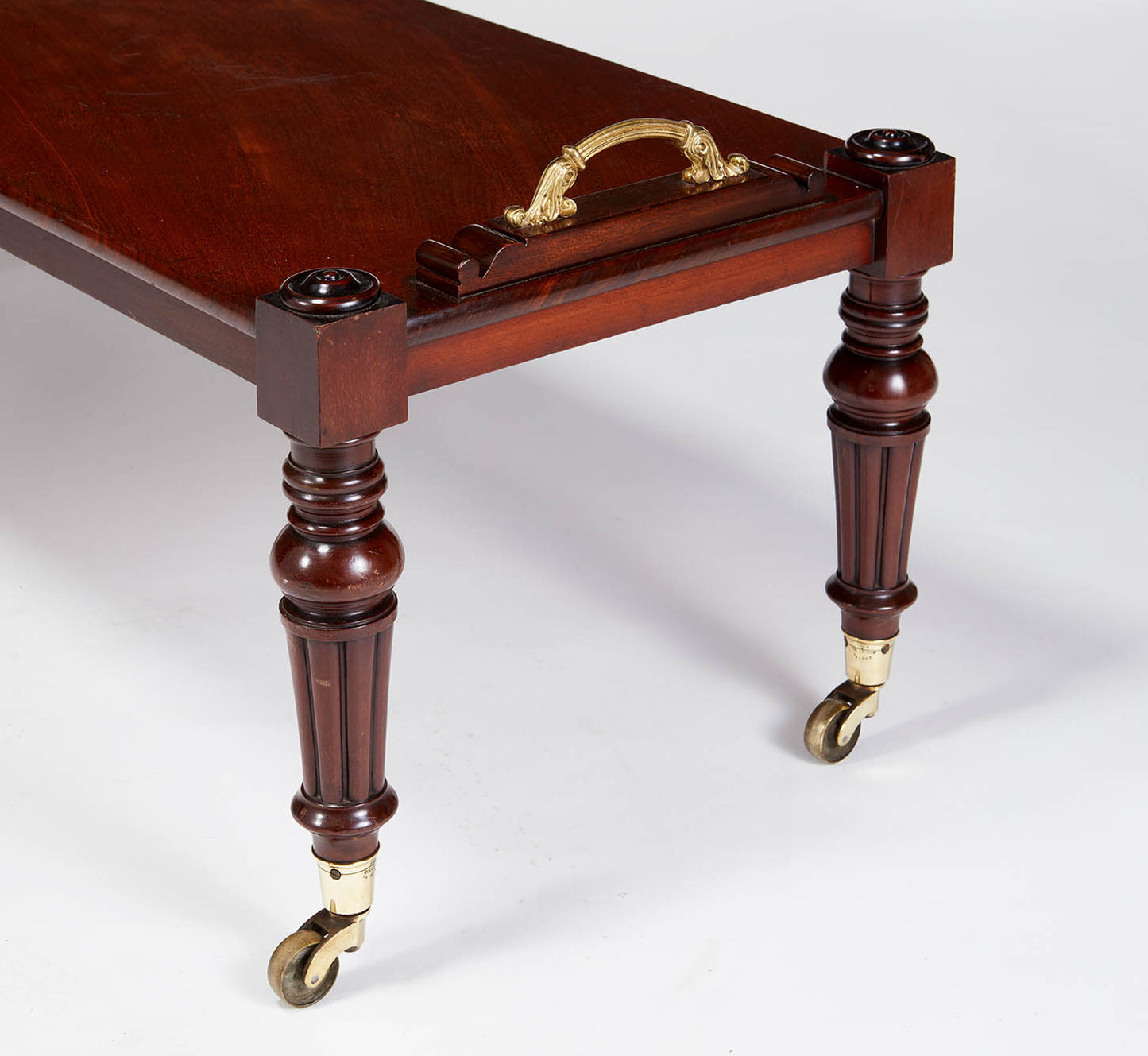 Mahogany Bench with Brass Handles