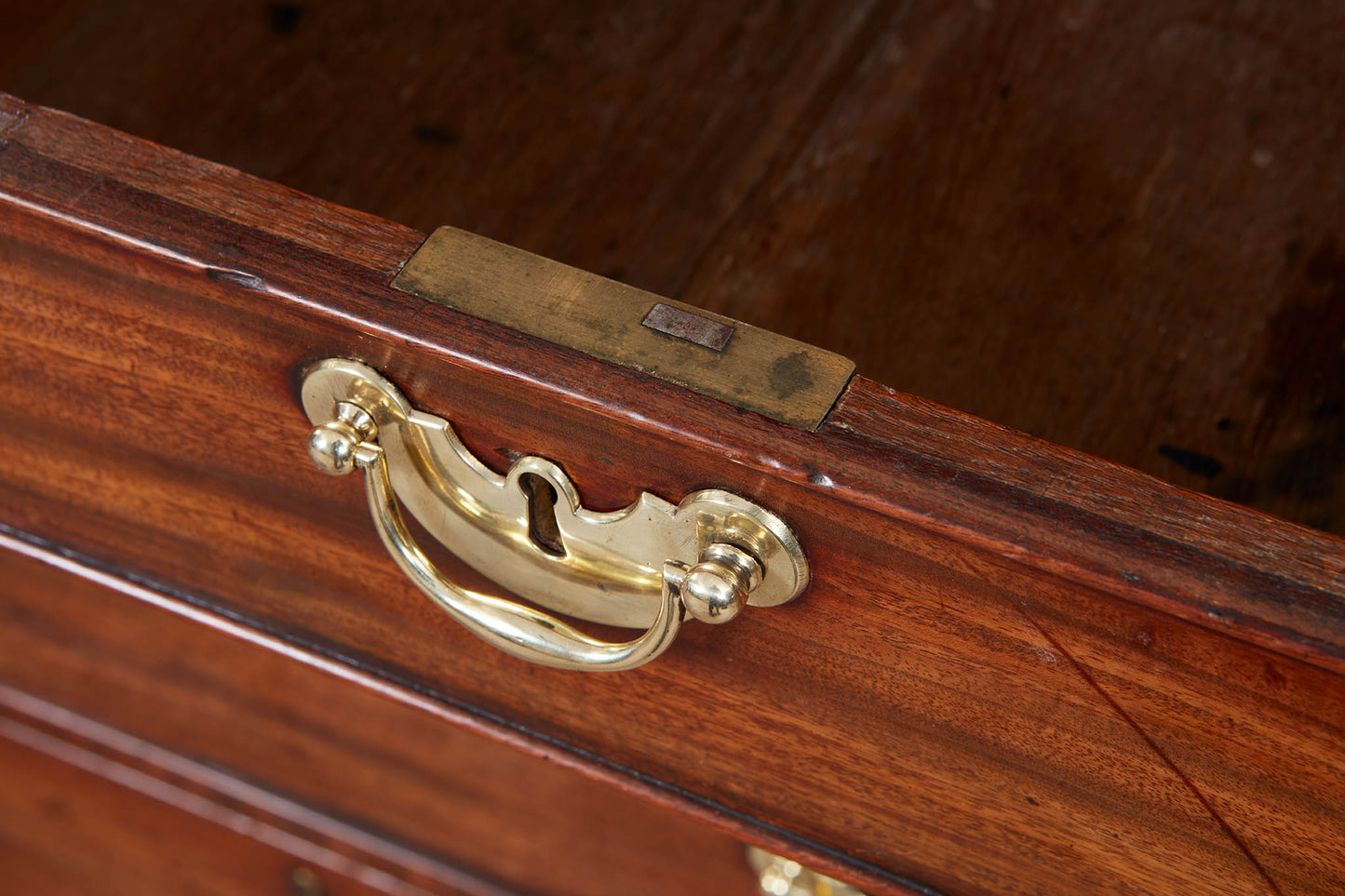 Mahogany caddy top chest of drawers circa 1760