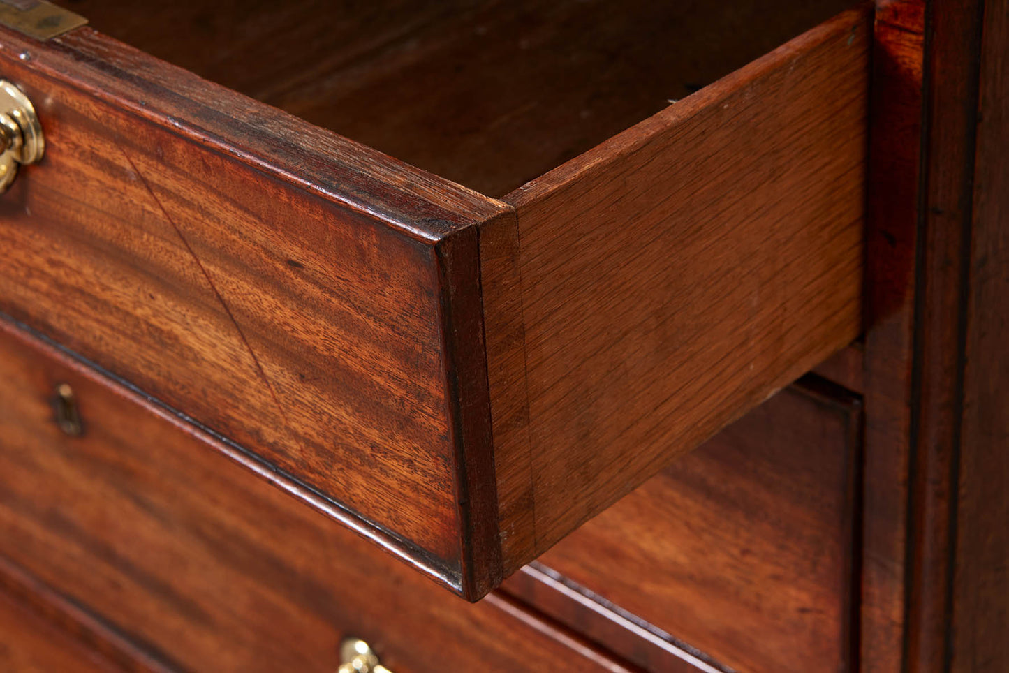 Mahogany caddy top chest of drawers circa 1760