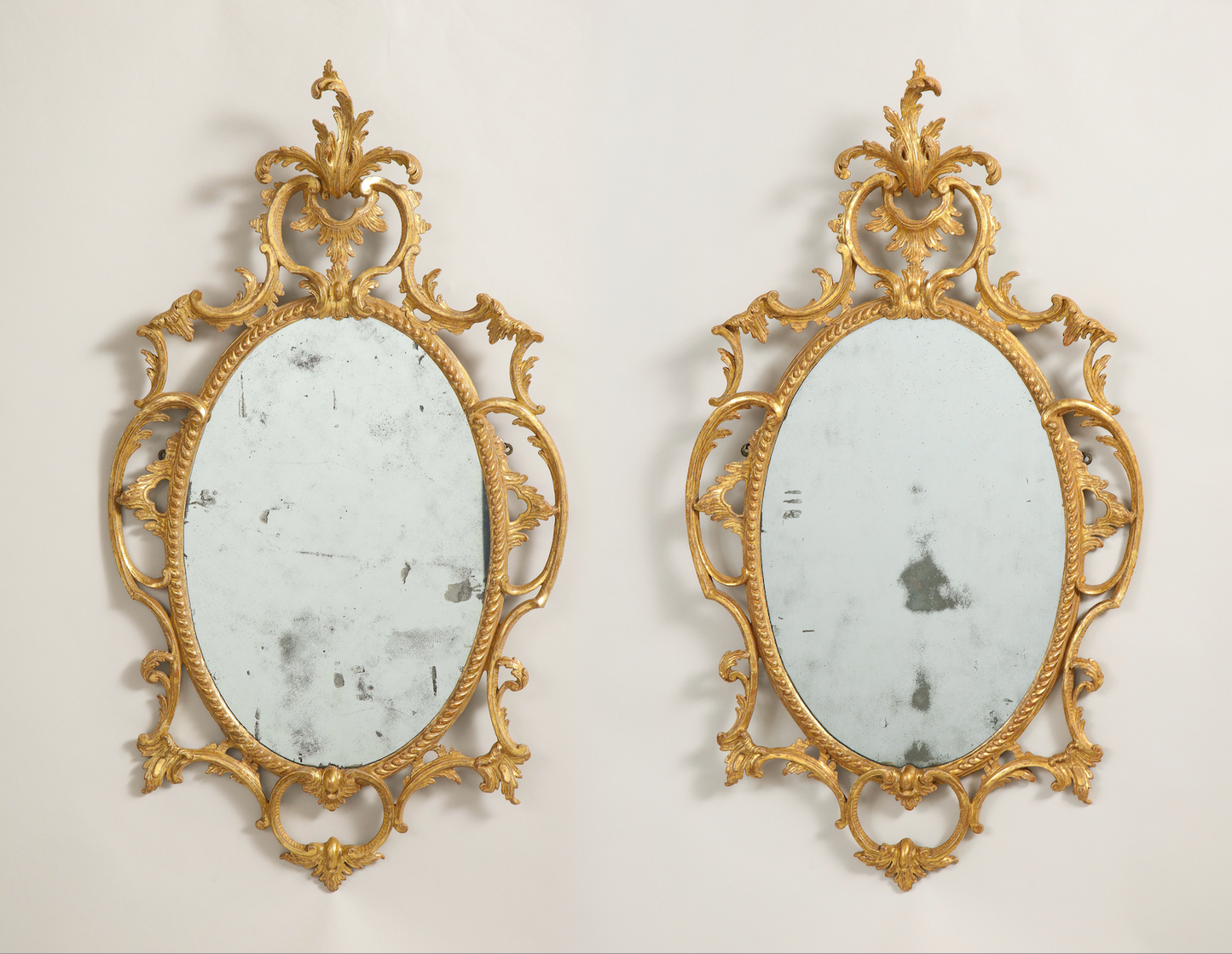 Pair of Carved Rococo Mirrors