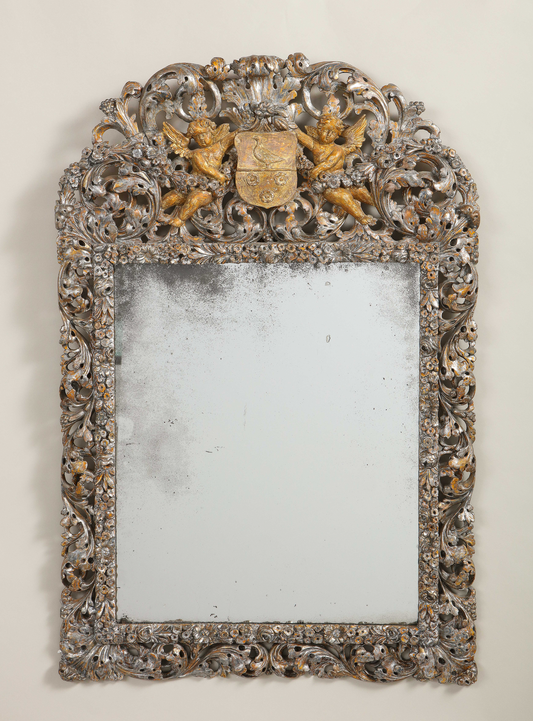 Charles II Silver Gilt Mirror