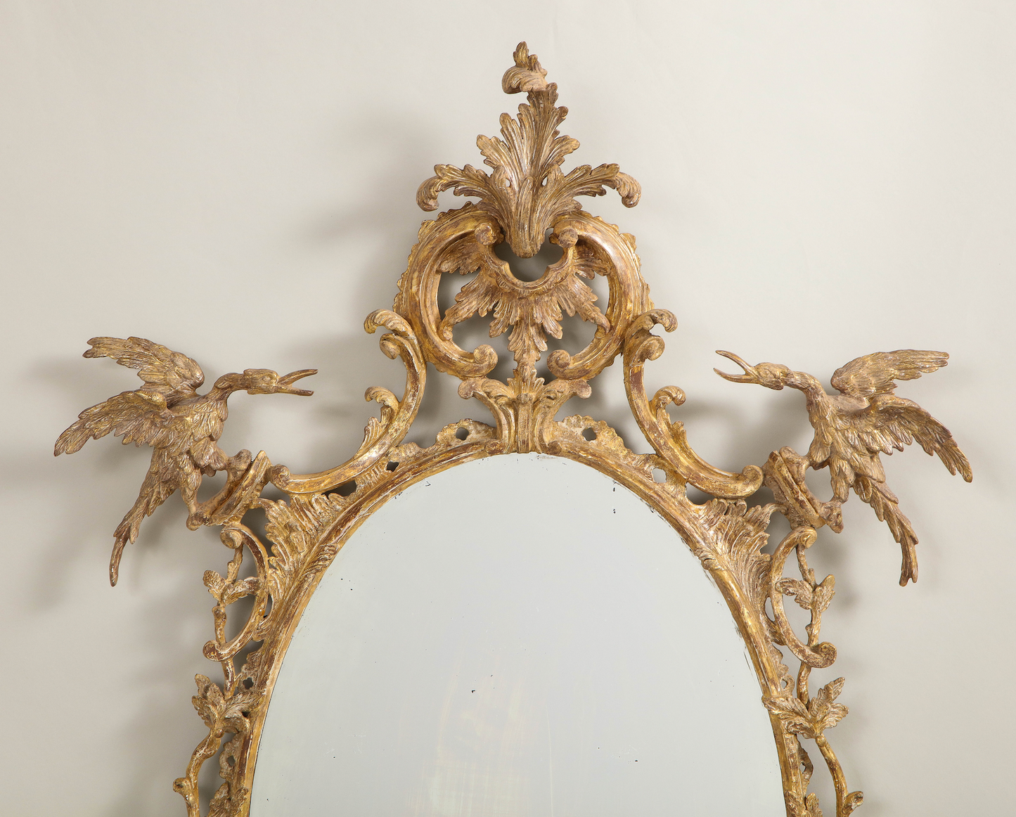 Oval Rococo Mirror With Hoho Birds