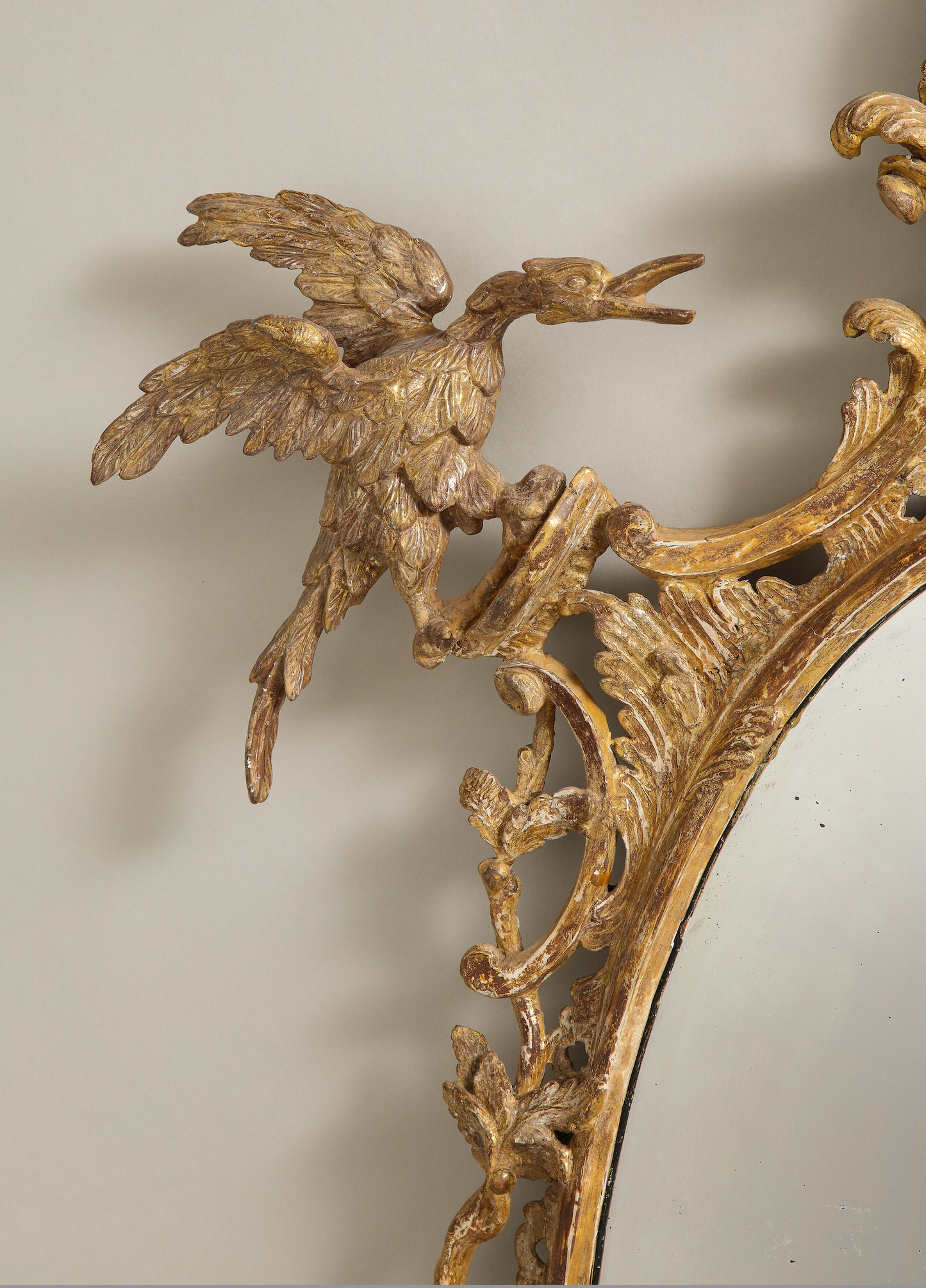 Oval Rococo Mirror With Hoho Birds