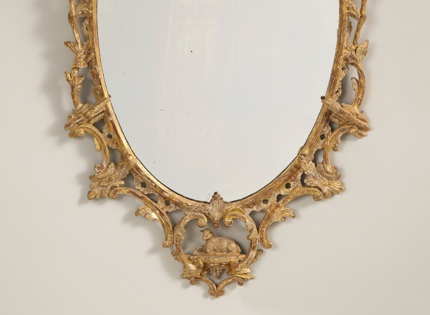 Oval Rococo Mirror With Hoho Birds