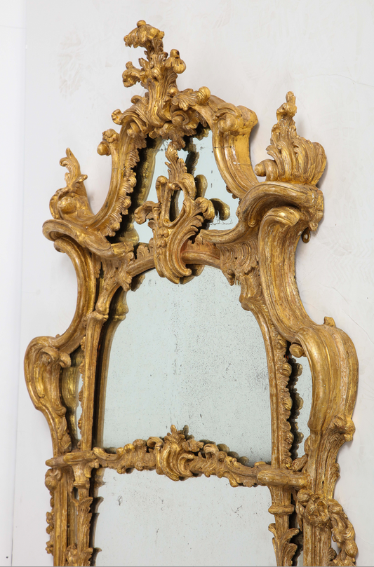 Rococo Carved Gilt Mirror in the Manner of Chippendale