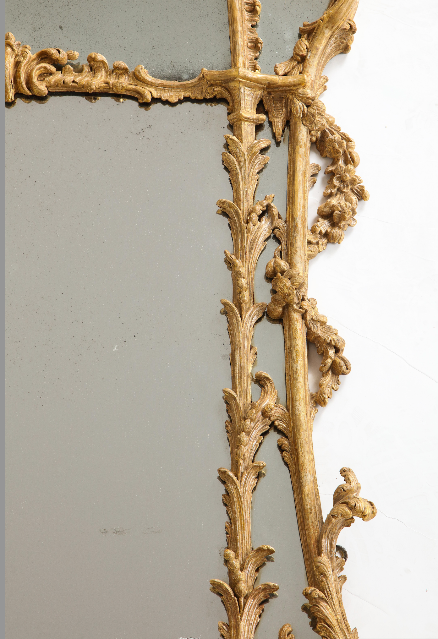 Rococo Carved Gilt Mirror in the Manner of Chippendale